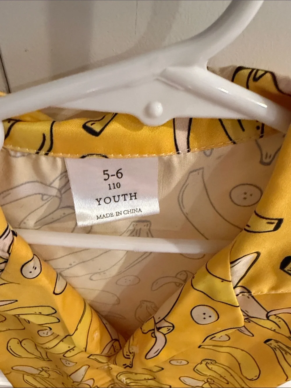 Youth Yellow Banana Print Button-Up Shirt